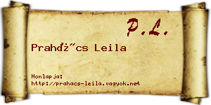 Prahács Leila névjegykártya